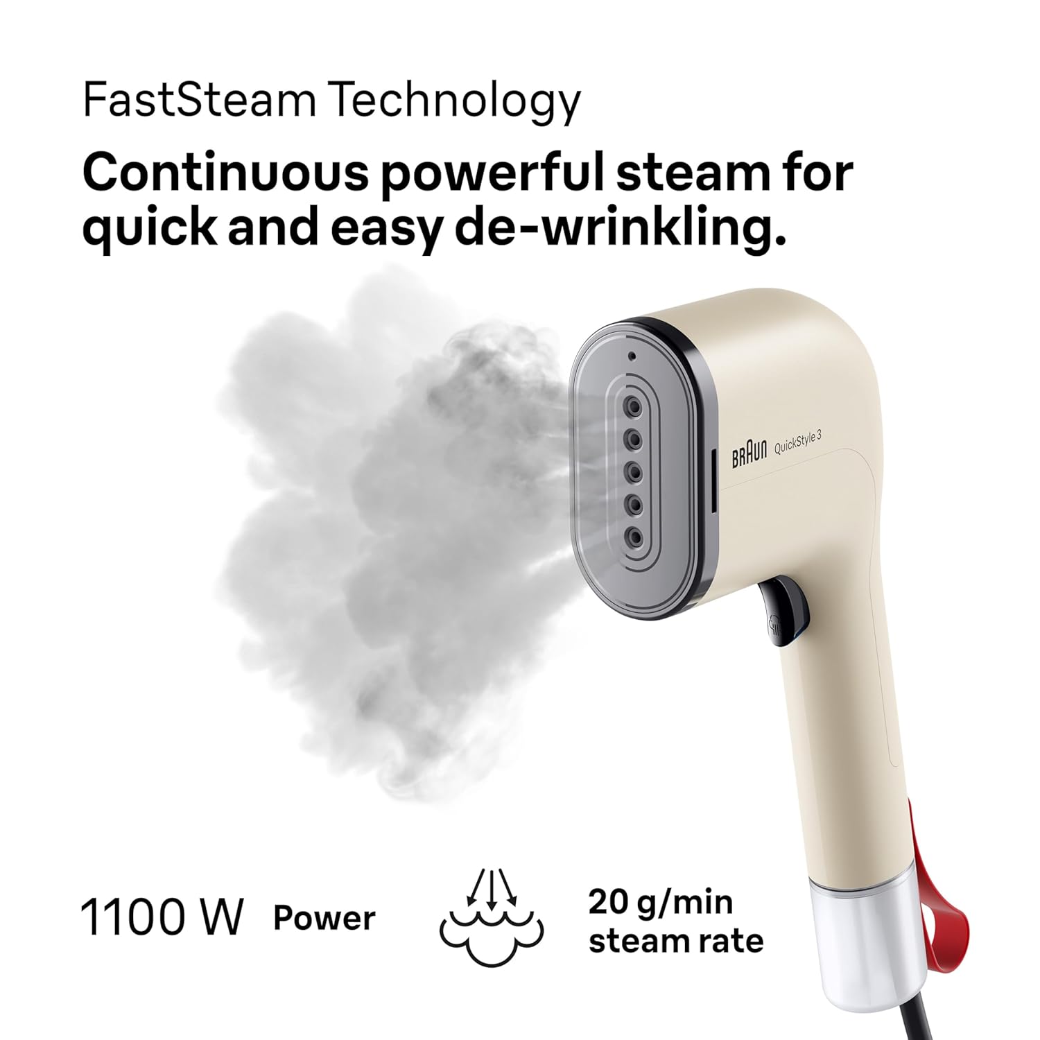 Braun QuickStyle 3 GS3012BG garment steamer side view