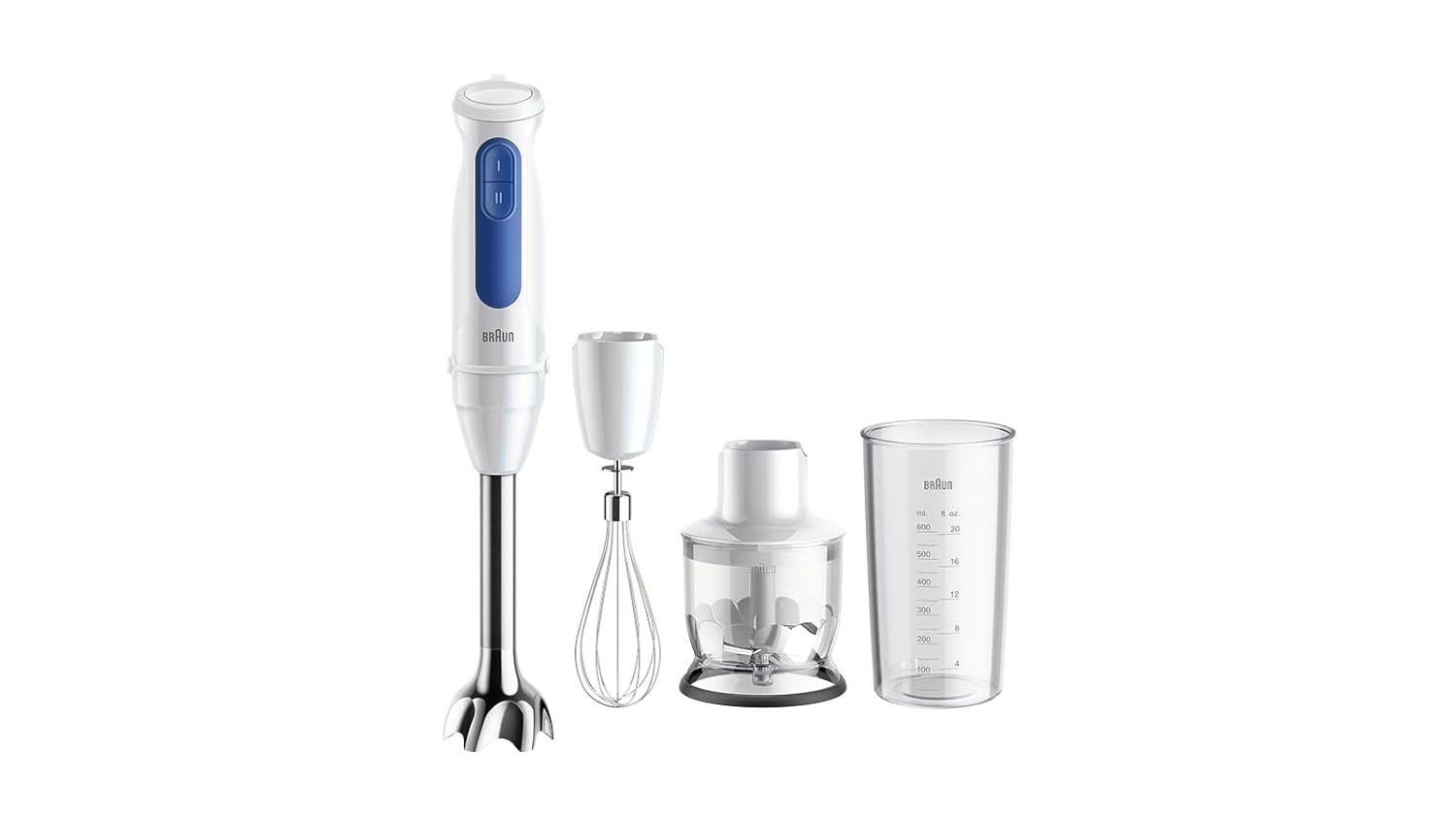 Braun MultiQuick 3 Hand Blender 900W with Beaker, Chopper, Whisk