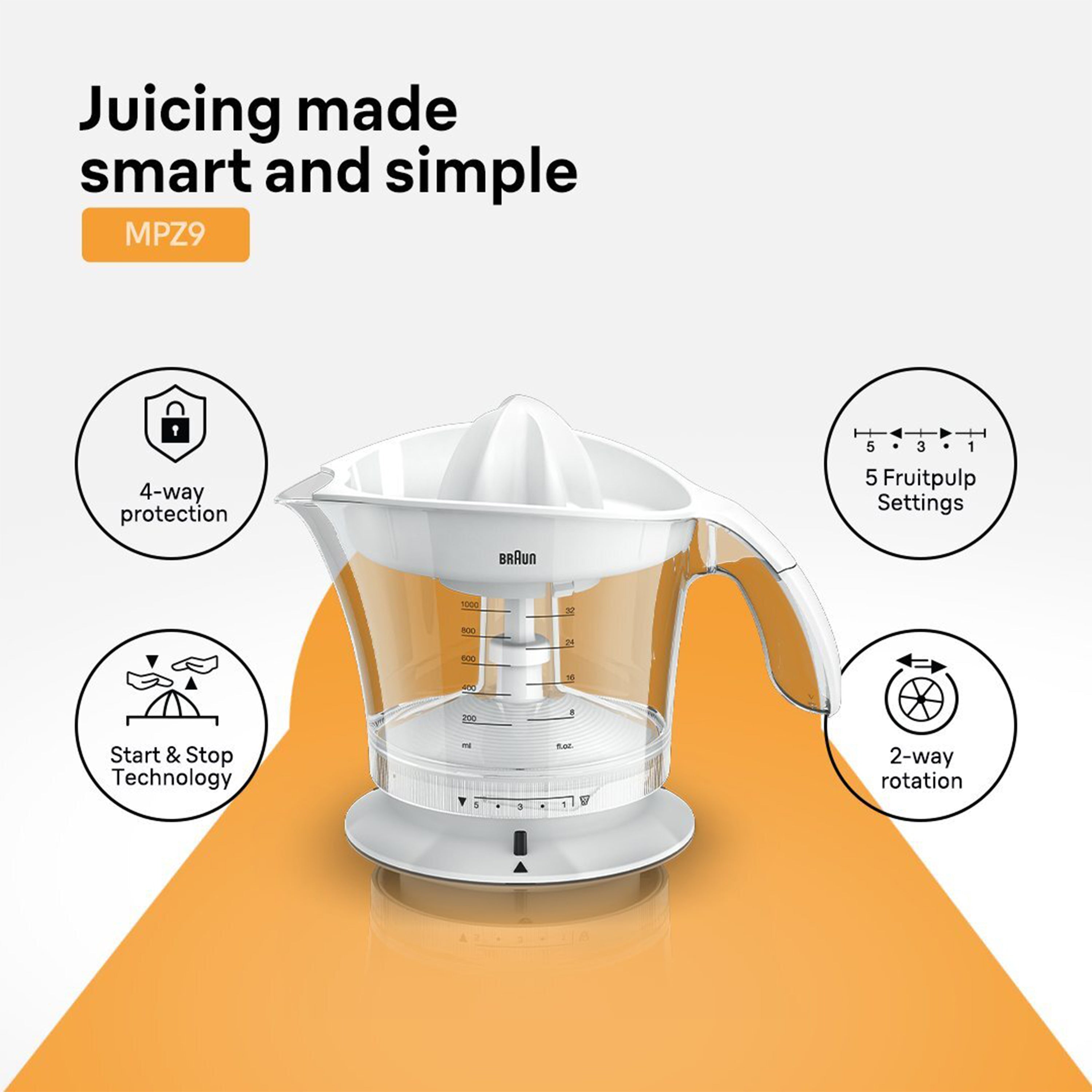 Braun CitrusQuick 3 MPZ9 dual rotation press cone