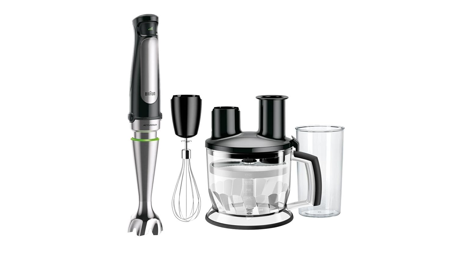Braun MultiQuick 7 Hand Blender 1000W with Beaker, 1.5L Food Processor, Whisk