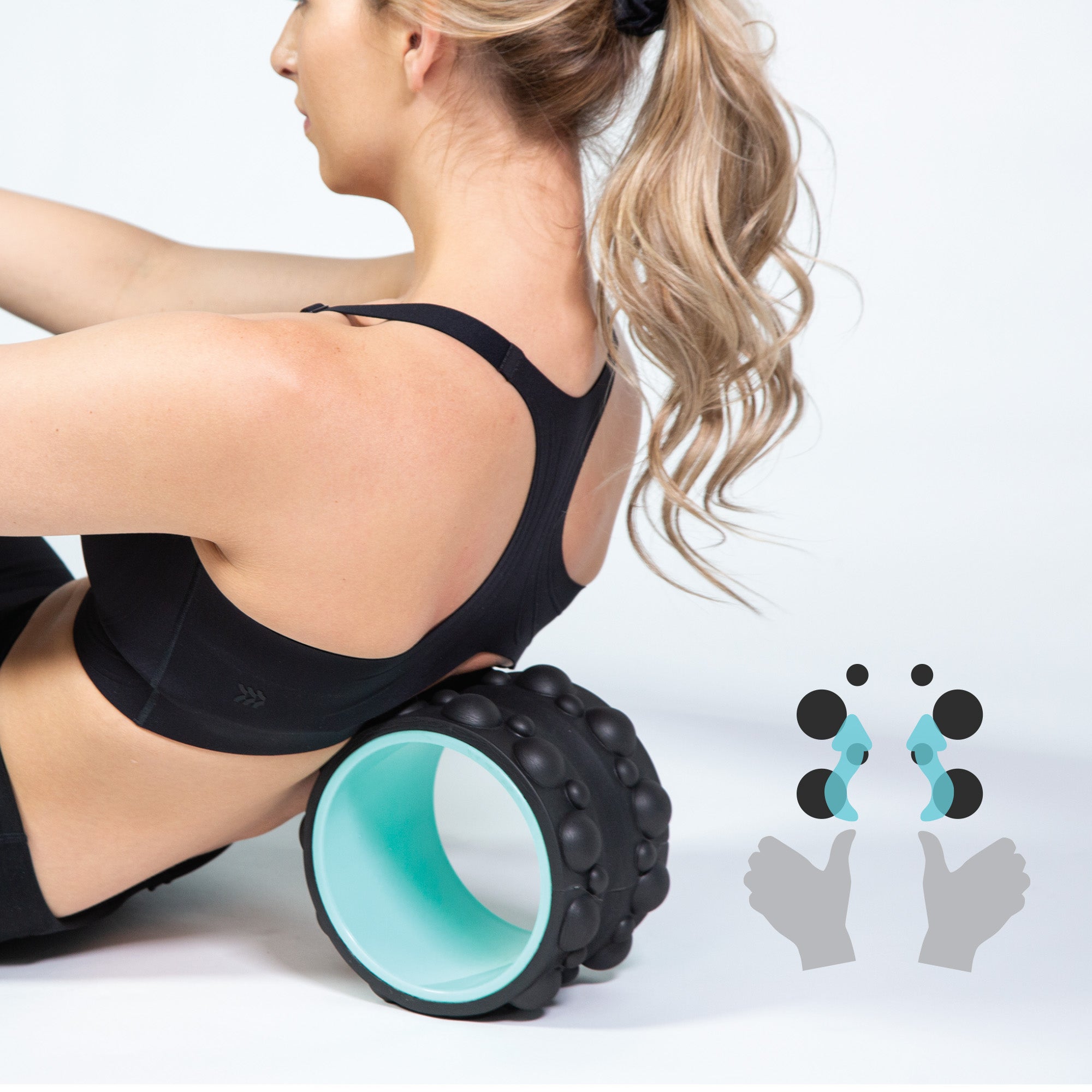 Person using the Chirp Wheel XR 6 inch knot kneader wheel