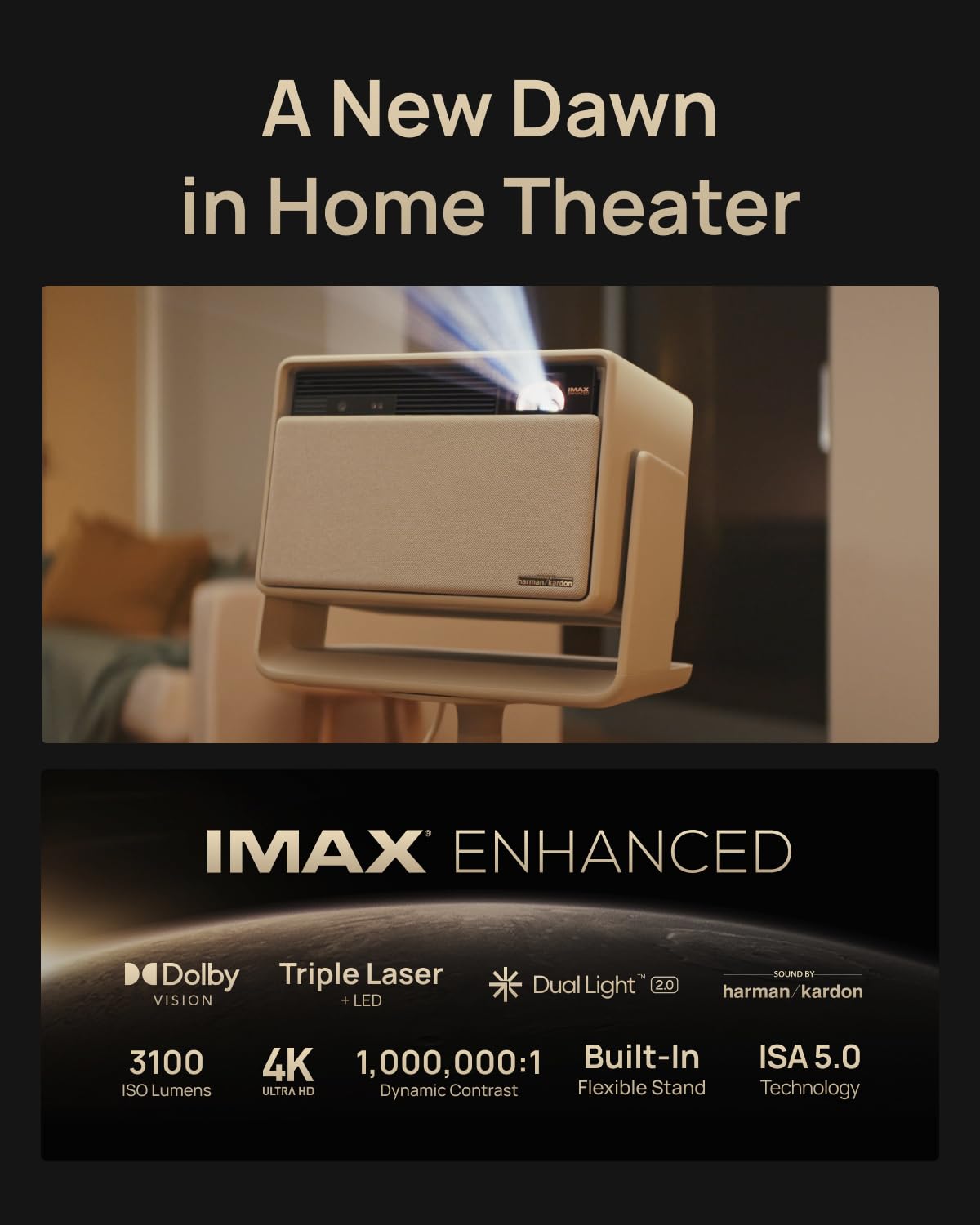 XGIMI Horizon S Max 4K Projector, 2025 New Launch, IMAX Enhanced Portable Projector