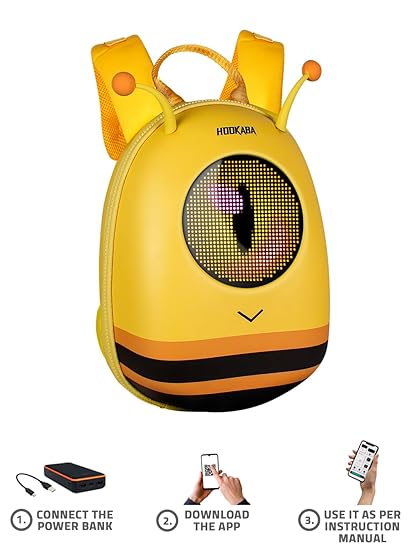 Hookaba GlowBuddy LED Eyes Backpack | Kids Smart Bag With App Control