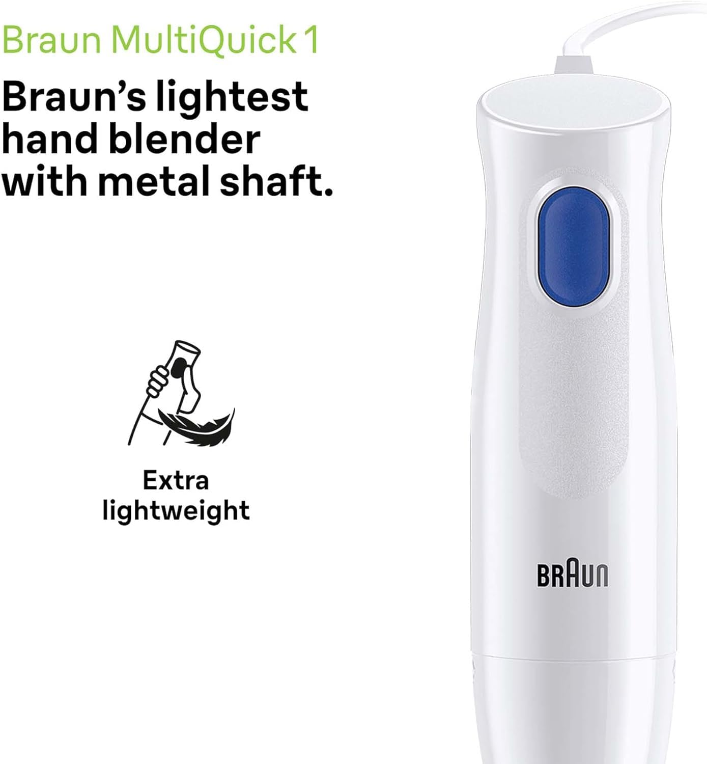 Braun MultiQuick 1 Hand Blender 450W with Beaker, Chopper, Whisk