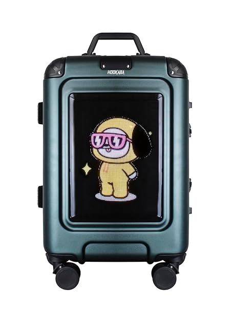 Hookaba Strodder LED Trolley Black – 22″ Cabin-Size 49.7 L Smart Lugga