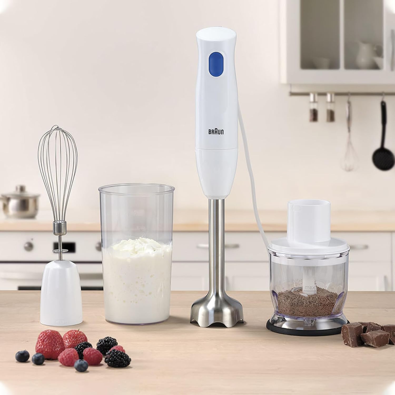 Braun MultiQuick 1 Hand Blender 450W with Beaker, Chopper, Whisk