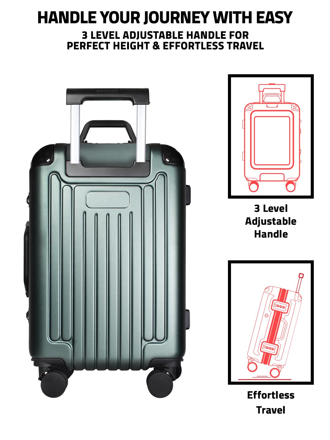 Hookaba Strodder LED Trolley Black | Buy Hookaba Online India
