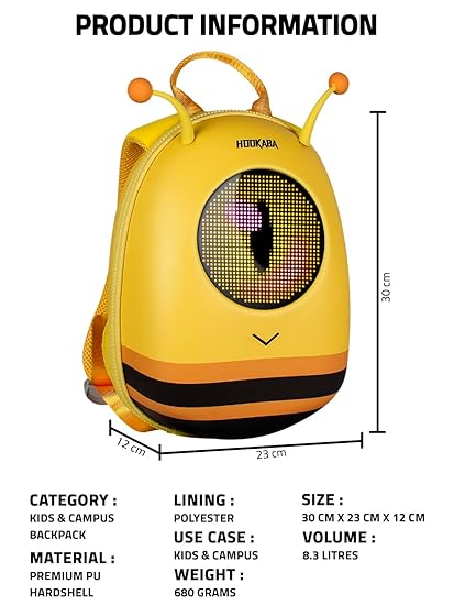 Hookaba GlowBuddy LED Eyes Backpack | Kids Smart Bag With App Control