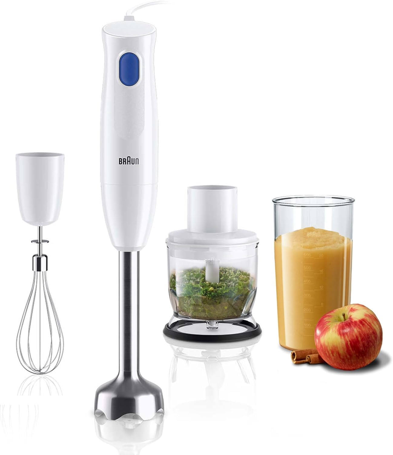 Braun MultiQuick 1 Hand Blender 450W with Beaker, Chopper, Whisk