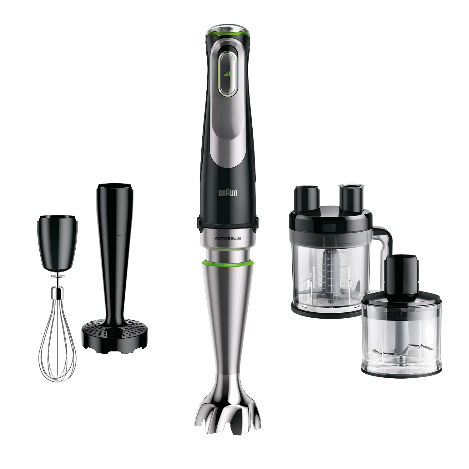 Braun MultiQuick 9 Hand Blender 1200W with Beaker, 2L Food Processor, Chopper, Puree Masher, Whisk