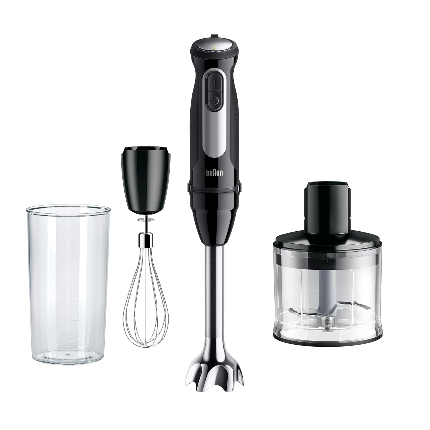 Braun MultiQuick 5 Pro Hand Blender 1000W with Beaker, 500ml Chopper, Whisk