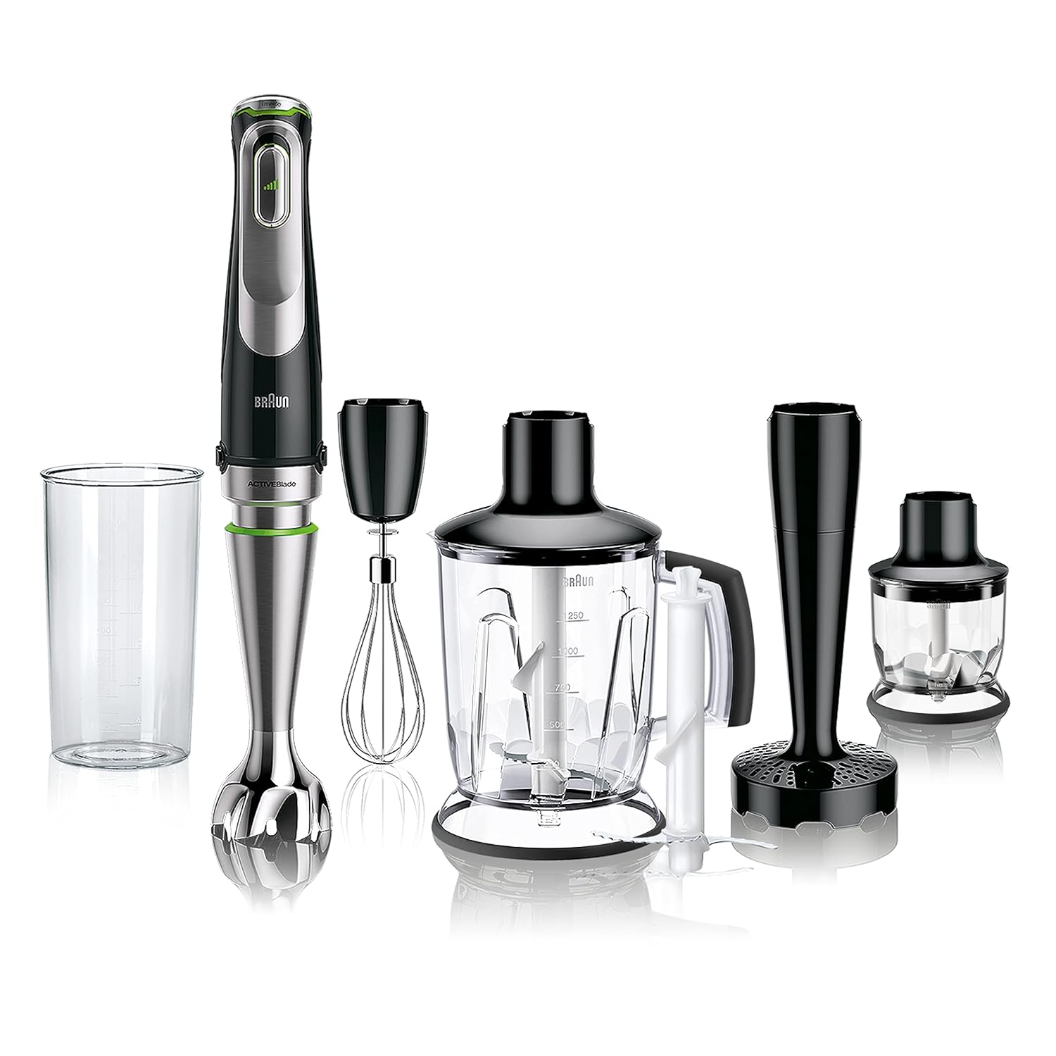 Braun MultiQuick 9 Hand Blender 1200W with Beaker, 1.25L Blender, Chopper, Puree Masher, Whisk