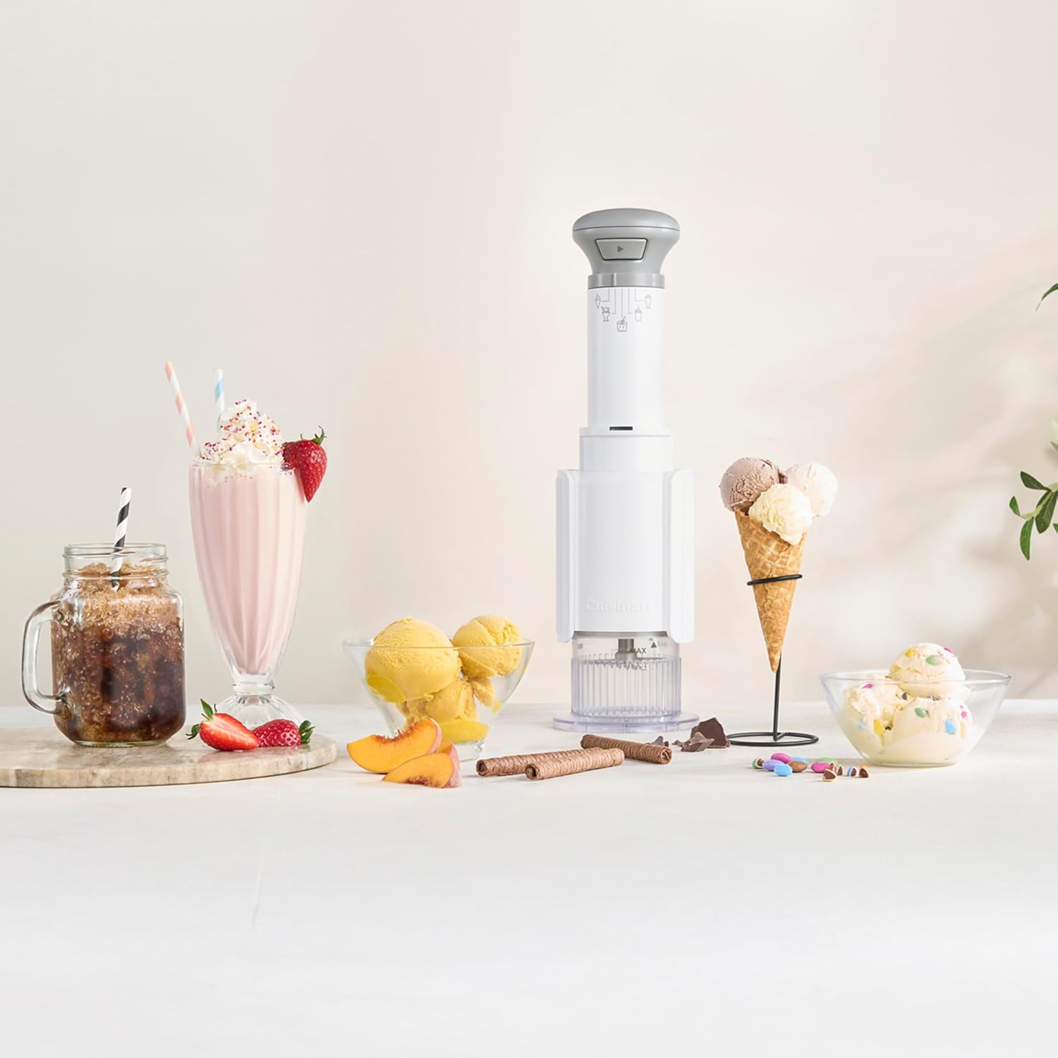 Cuisinart FastFreeze 5-in-1 Ice Cream, Milkshakes, Slushies, Sorbets and Mix-Ins, Freeze Wand, Two 0.5-Pint Mixing Cups with Lids, ICE-FD10