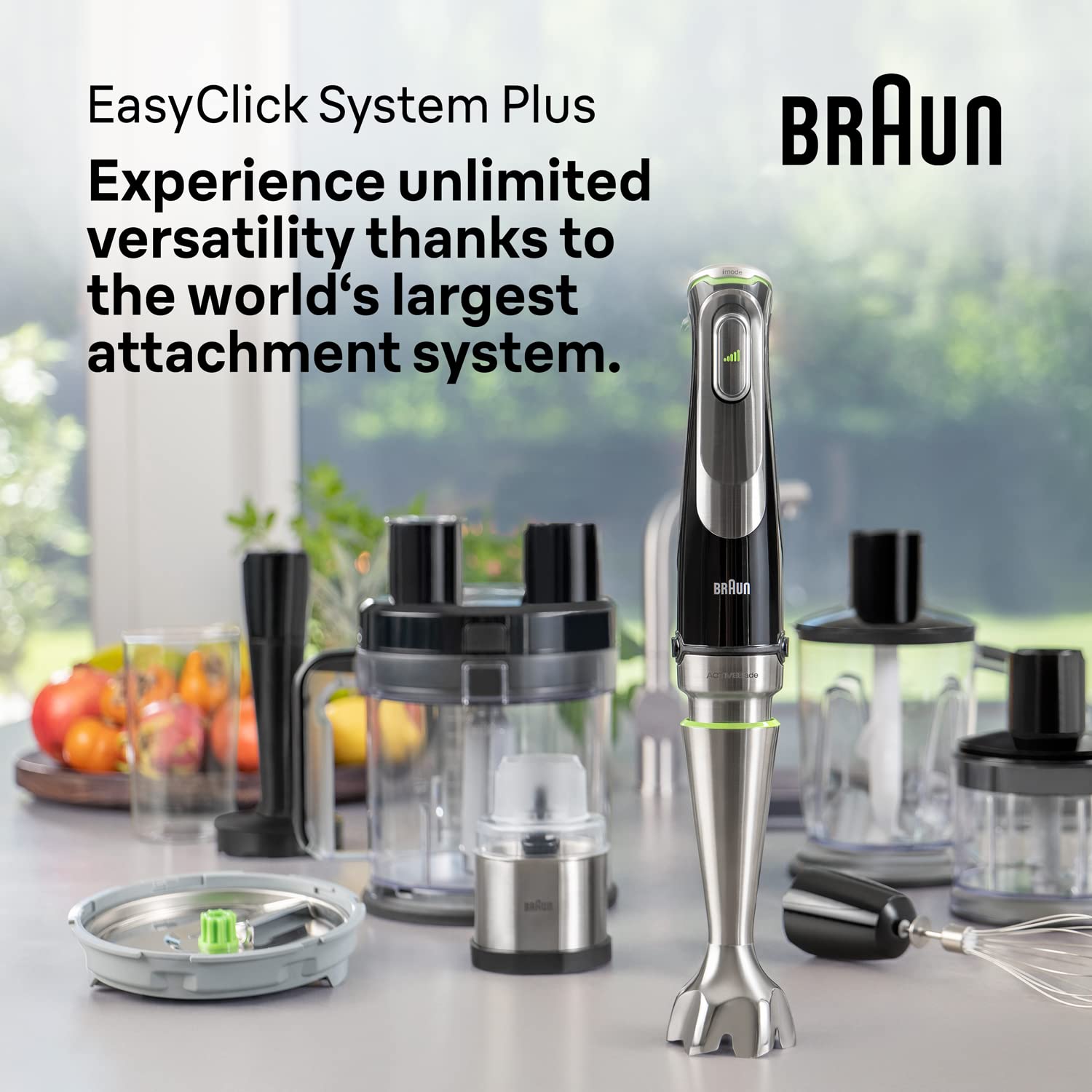 Braun MultiQuick 9 Hand Blender 1200W with Beaker, 2L Food Processor, Chopper, Puree Masher, Whisk