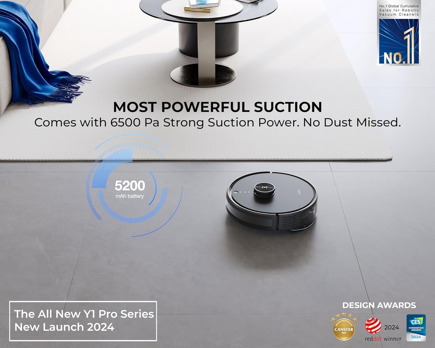 ECOVACS DEEBOT Y1 PRO (2 in 1 Robot Vacuum Cleaner & Mop)