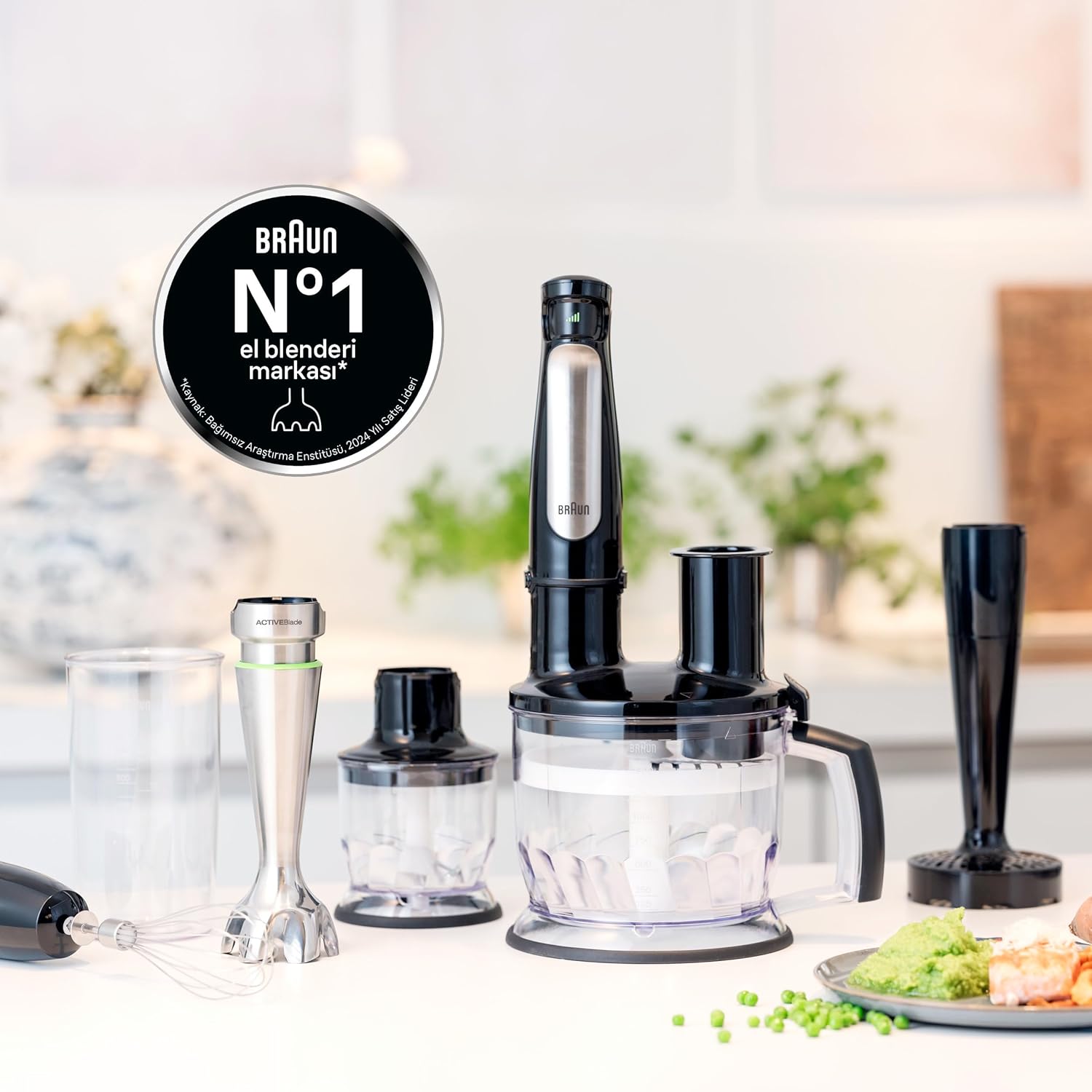 Braun MultiQuick 7 MQ7045X Hand Blender 1000W with Beaker, 1.25L Blender, Chopper, Whisk