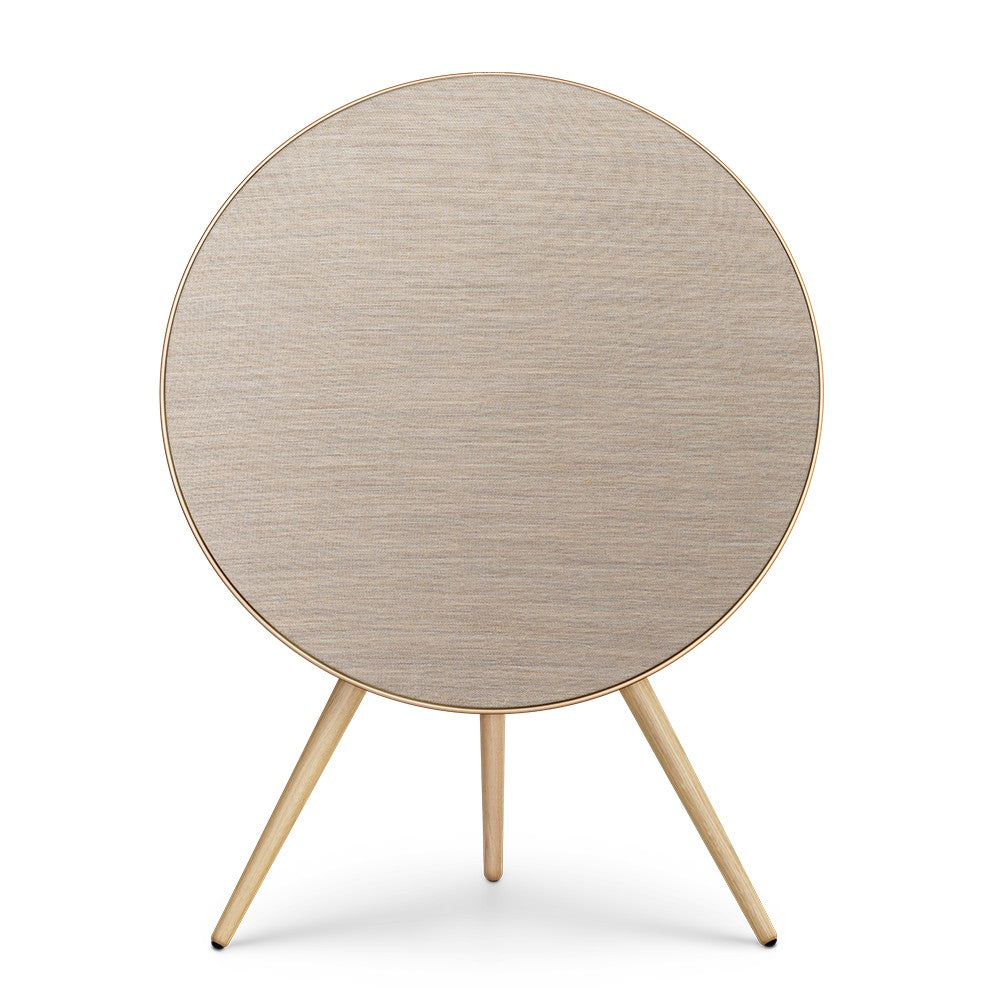 Bang & Olufsen Beosound A9 5th Gen in Gold Tone, front view without cover