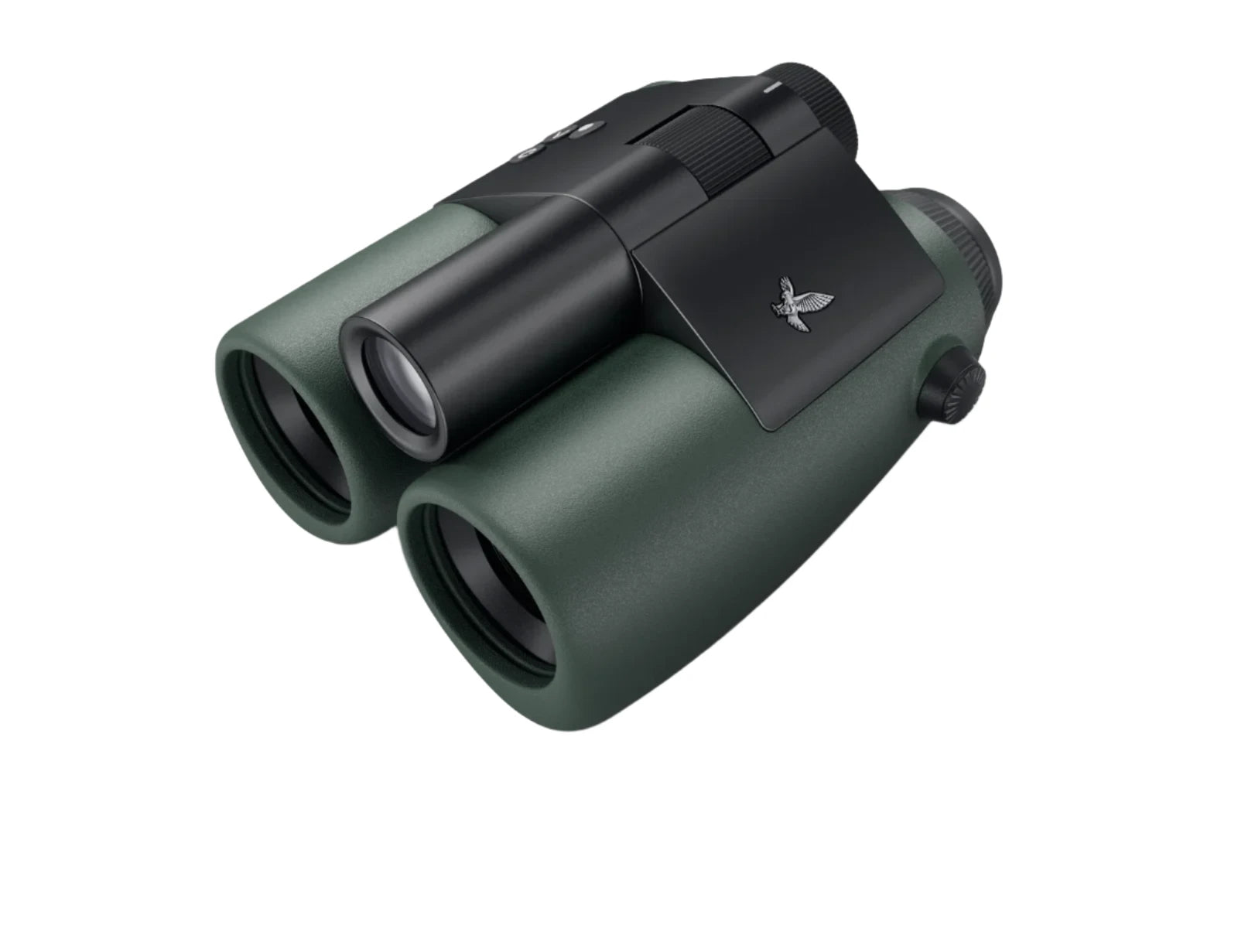 AX Visio smart binoculars with SWAROVISION technology, featuring dual lenses, green body, and precise focus adjustment dial for enhanced viewing experience.