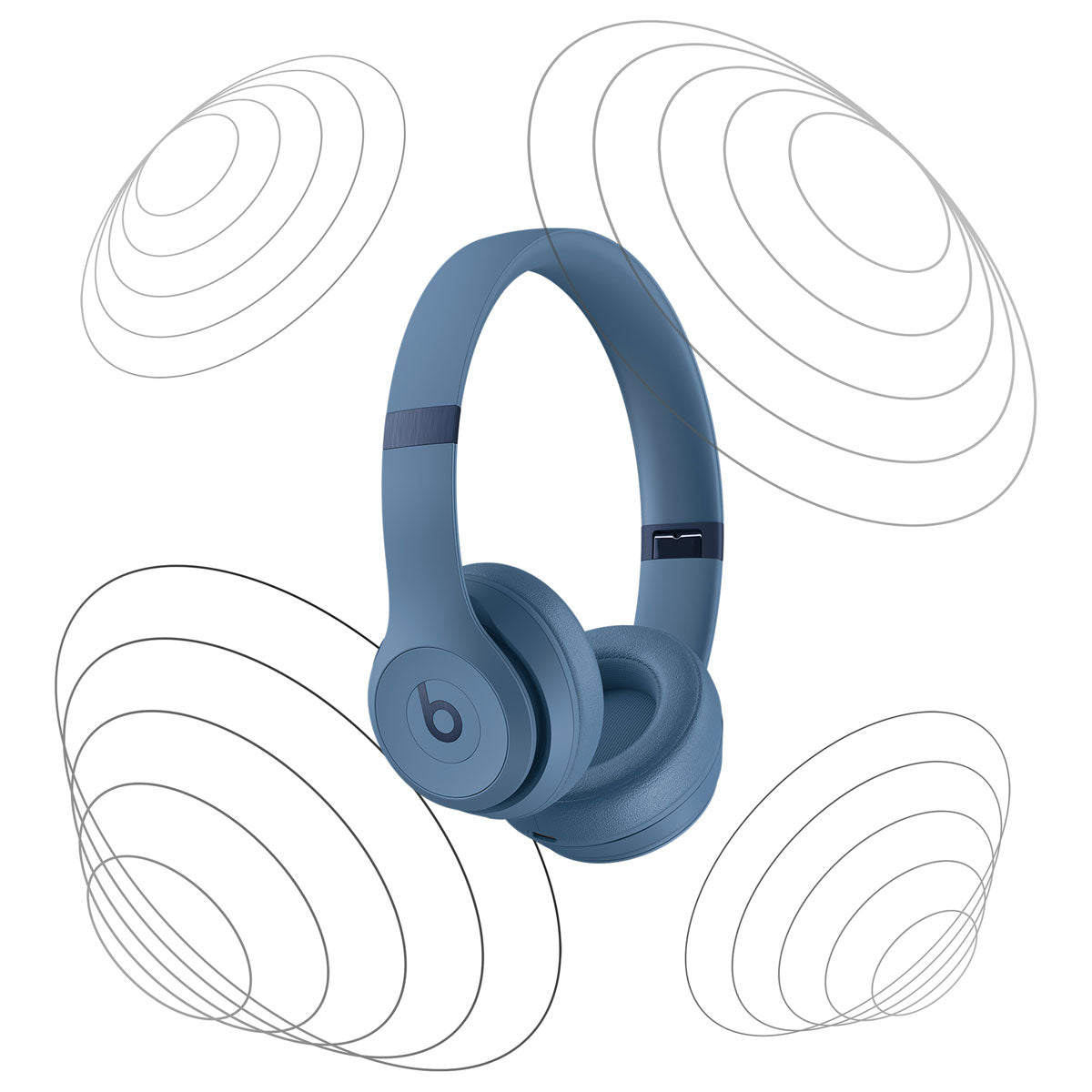 "Blue Beats by Dre wireless over-ear headphones against a dynamic background, emphasizing sleek design and superior audio quality."