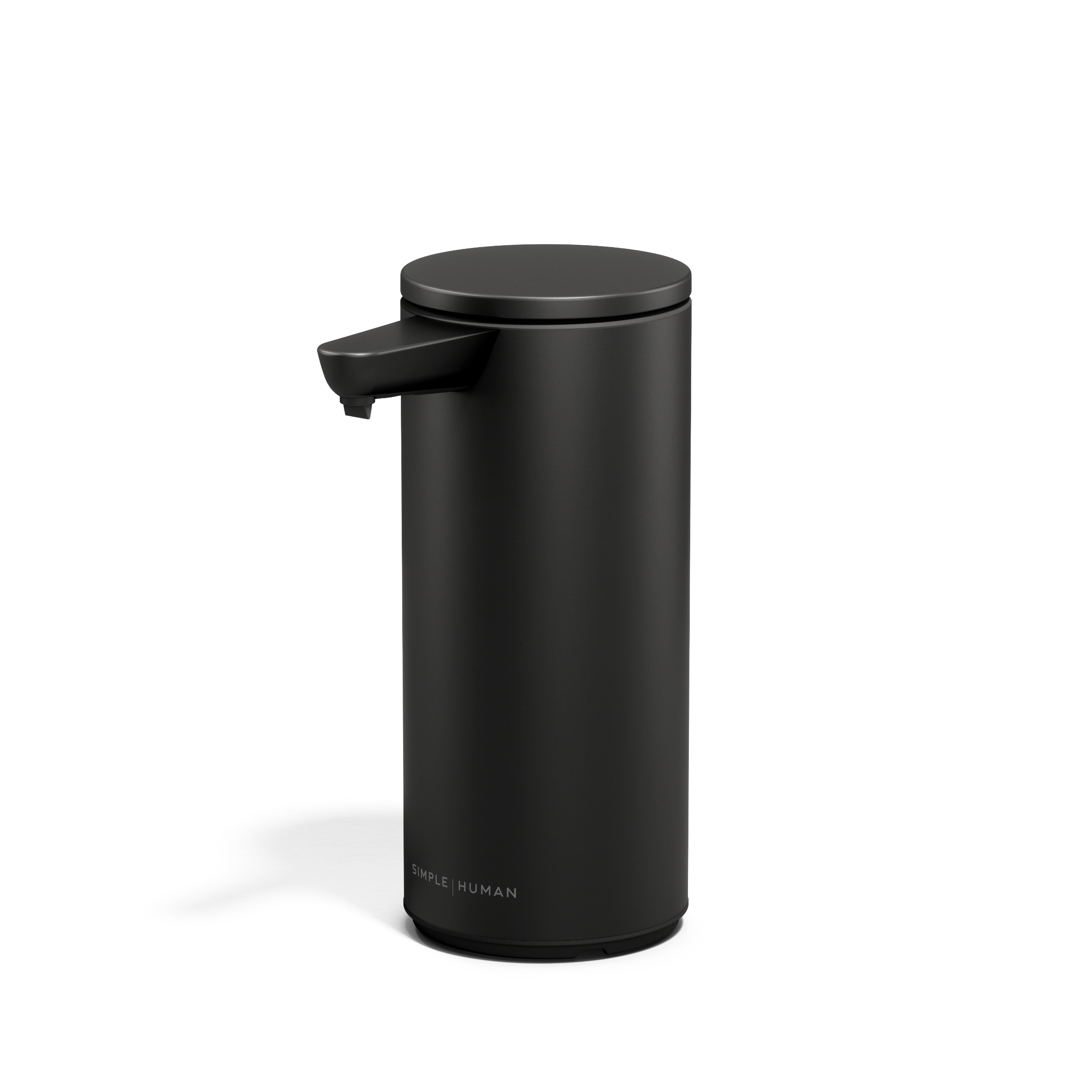 Angled view of matte black 9 oz sensor pump