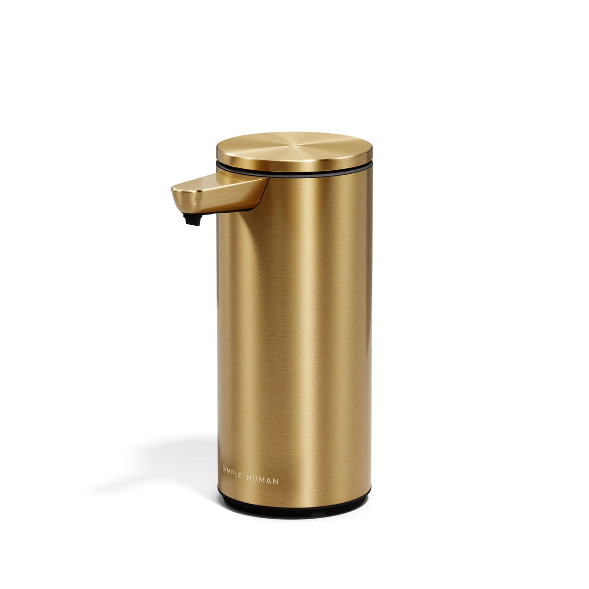 Angled view of brass 9 oz sensor pump
