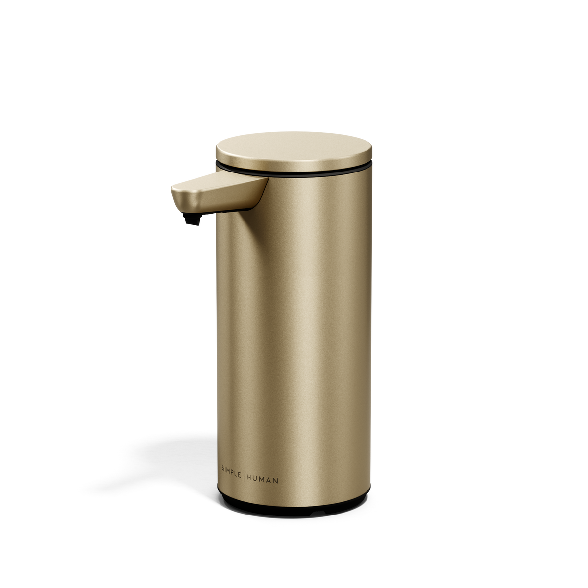 Angled view of matte gold 9 oz sensor pump