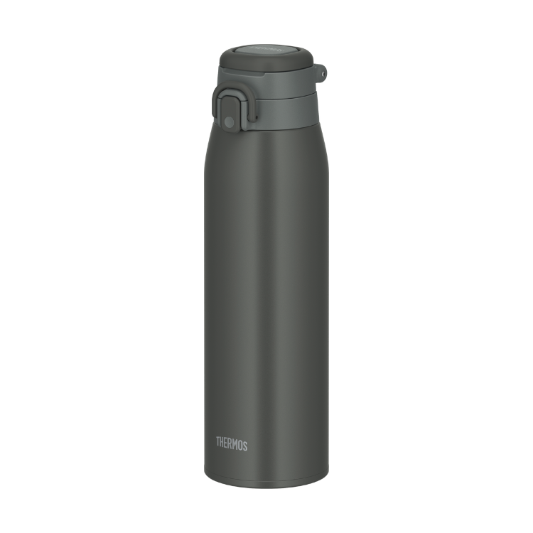 Thermos JOS-1000 1L one-push bottle dark gray front view