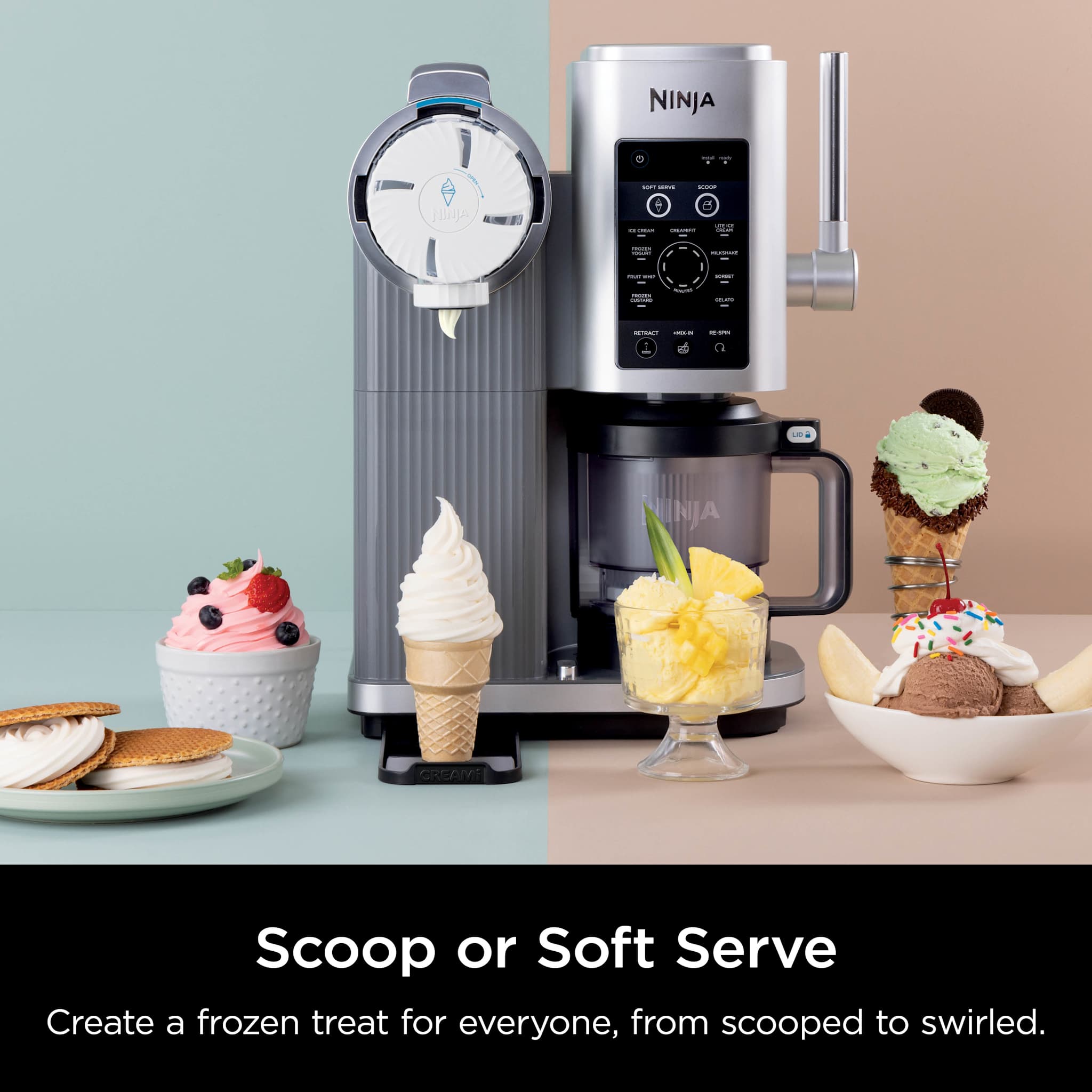 Ninja Swirl NC701 CREAMi pints and included accessories