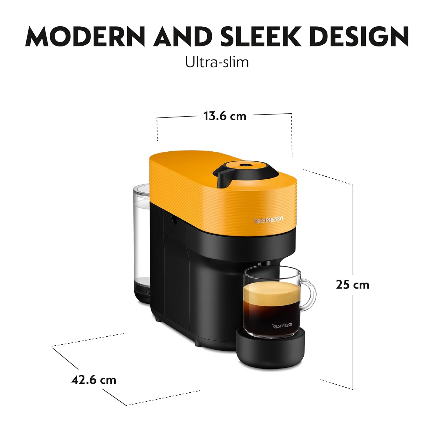 Nespresso Vertuo Pop Coffee Pod Machine, Mango Yellow