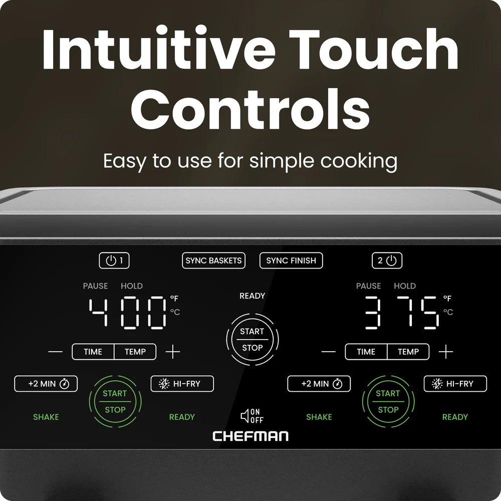 Chefman TurboFry Touch 6Qt Dual-Window Air Fryer