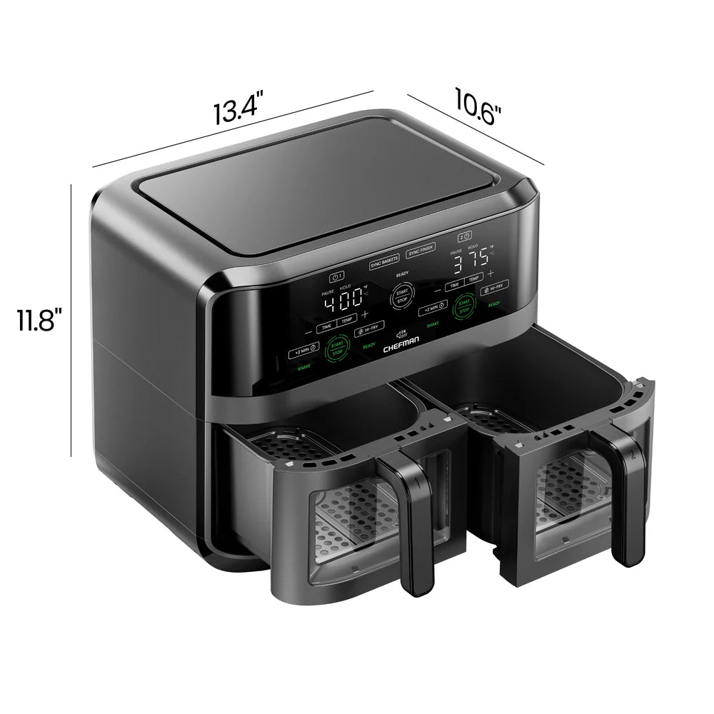 Chefman TurboFry Touch 6Qt Dual-Window Air Fryer