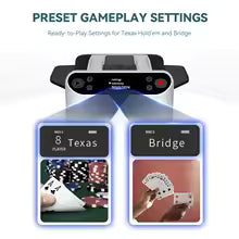 2-in-1 Automatic Card Shuffler & Dealer - 4 Drawing Remotes, Built-in Gameplays, 360°/180° Deal, Adjustable