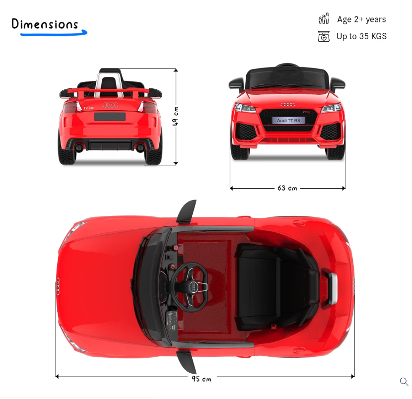 EMotorad Formula Fun AUDI TT RS Toy Car