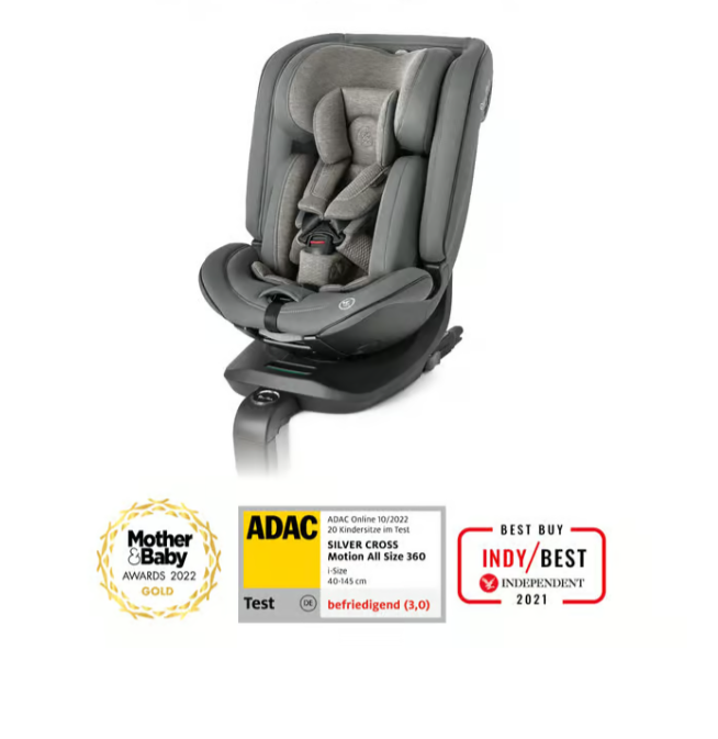 Silver Cross Kids Glacier Motion All Size 360 Rotation Car Seat (0-12 Years)