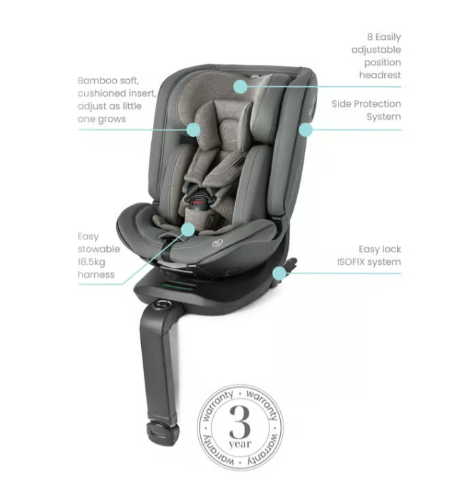 Silver Cross Kids Glacier Motion All Size 360 Rotation Car Seat (0-12 Years)