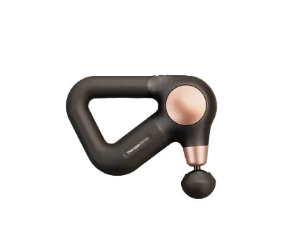 Black and rose gold handheld massager on a beige background with 'On Brand with Jimmy Fallon' logo.