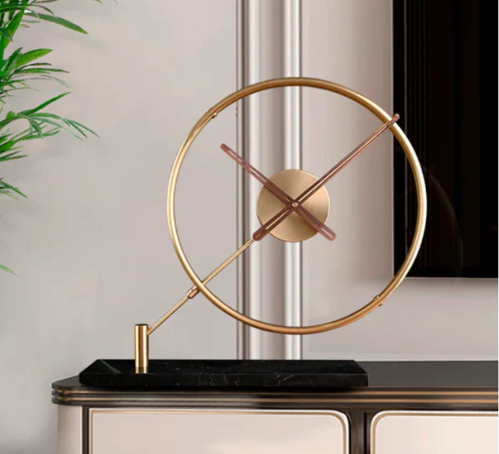 Fawes Transparent Acrylic Table Clock  Gold