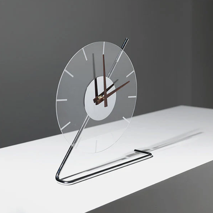 Fawes Transparent Acrylic Table Clock Silver