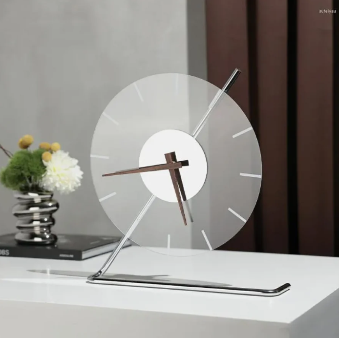 Fawes Transparent Acrylic Table Clock Silver