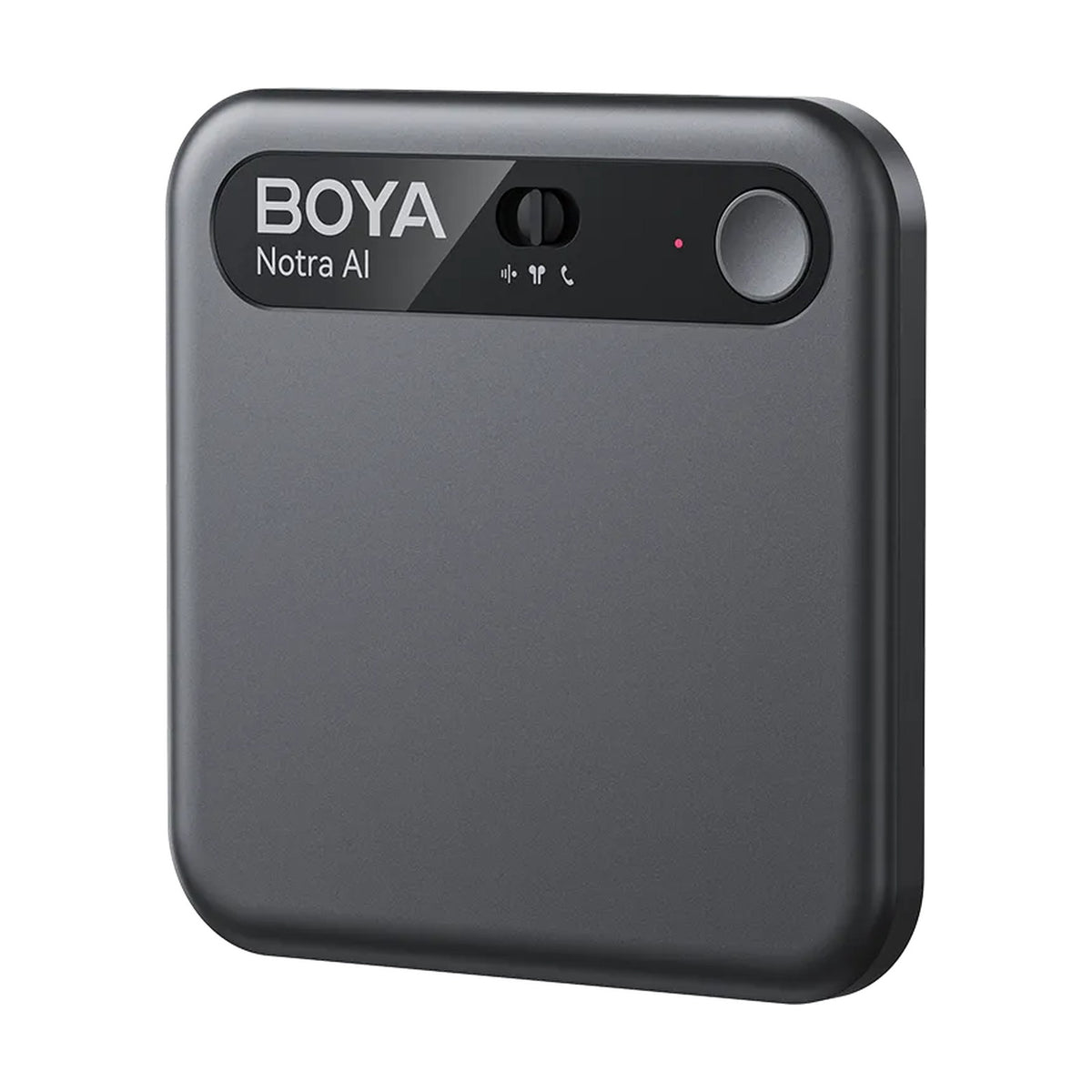 BOYA Notra AI voice recorder in Black – slim card-sized note taker