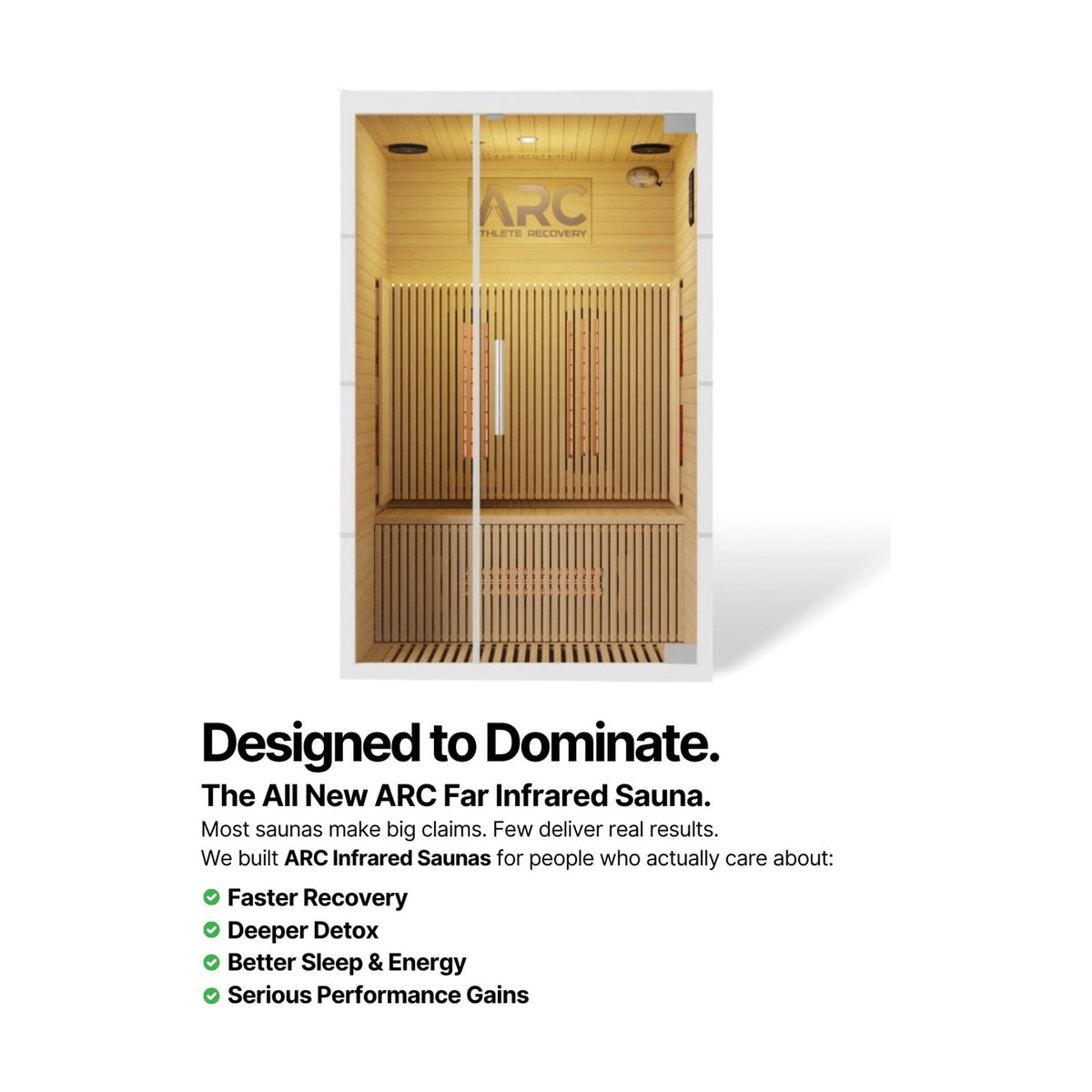 ARC Ignite infrared sauna interior with chromotherapy lighting