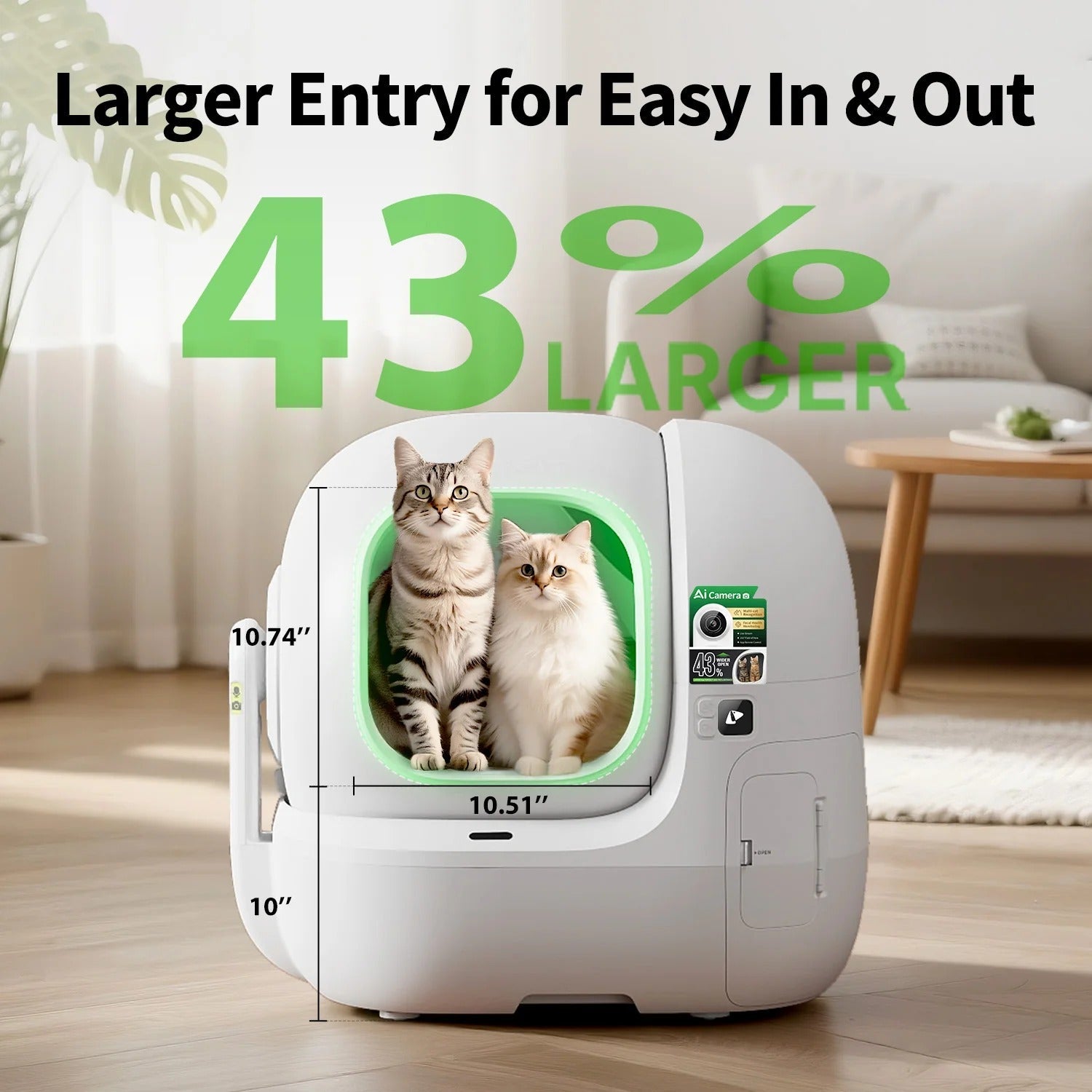 PETKIT Purobot Max Pro 2 larger entry with low threshold for easy access