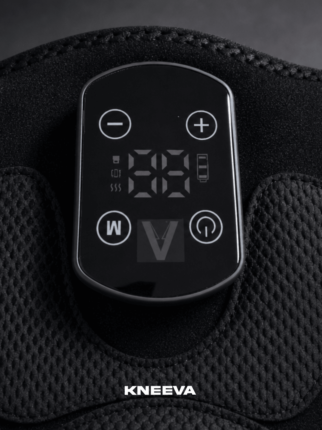 ARC KNEEVA cordless recovery wrap with control buttons and battery display
