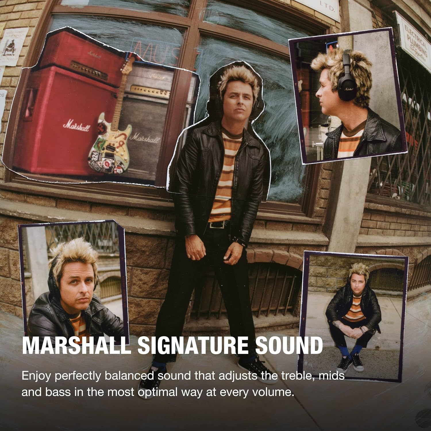 Marshall Monitor III A.N.C. headphones highlighting Marshall signature sound, offering balanced audio with optimized treble, mids, and bass at any volume.