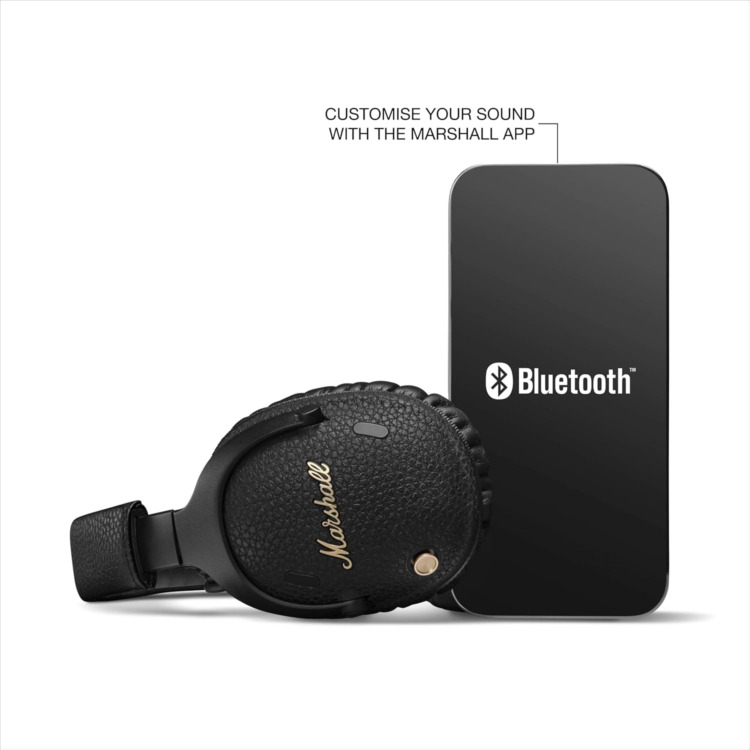 Marshall Monitor III A.N.C. headphones with Bluetooth connectivity, customizable sound through the Marshall app for personalized audio experience.