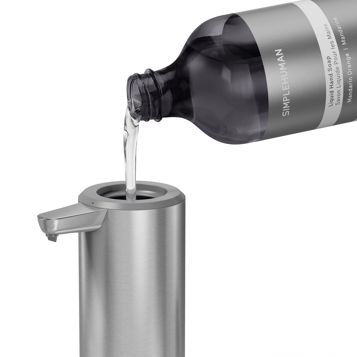 Refilling the Simplehuman sensor pump through its wide opening