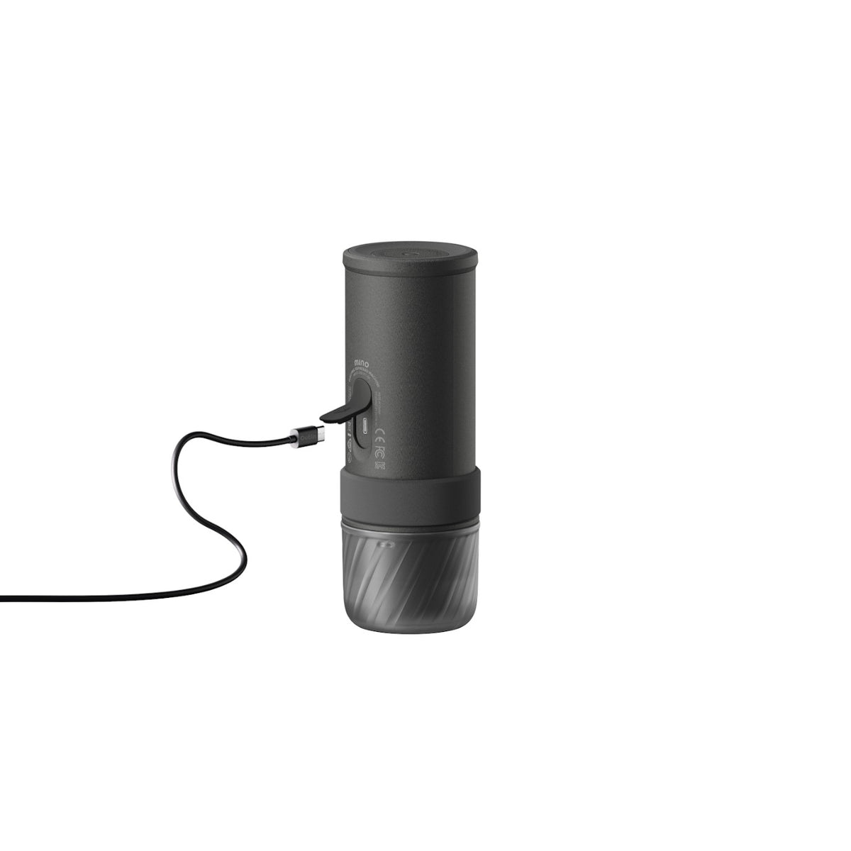 OutIn Mino Space Grey charging via USB-C cable