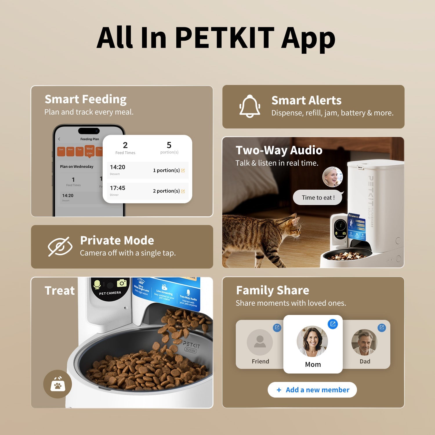 PETKIT YumShare Solo 2 smart app features with two-way audio and treat dispensing