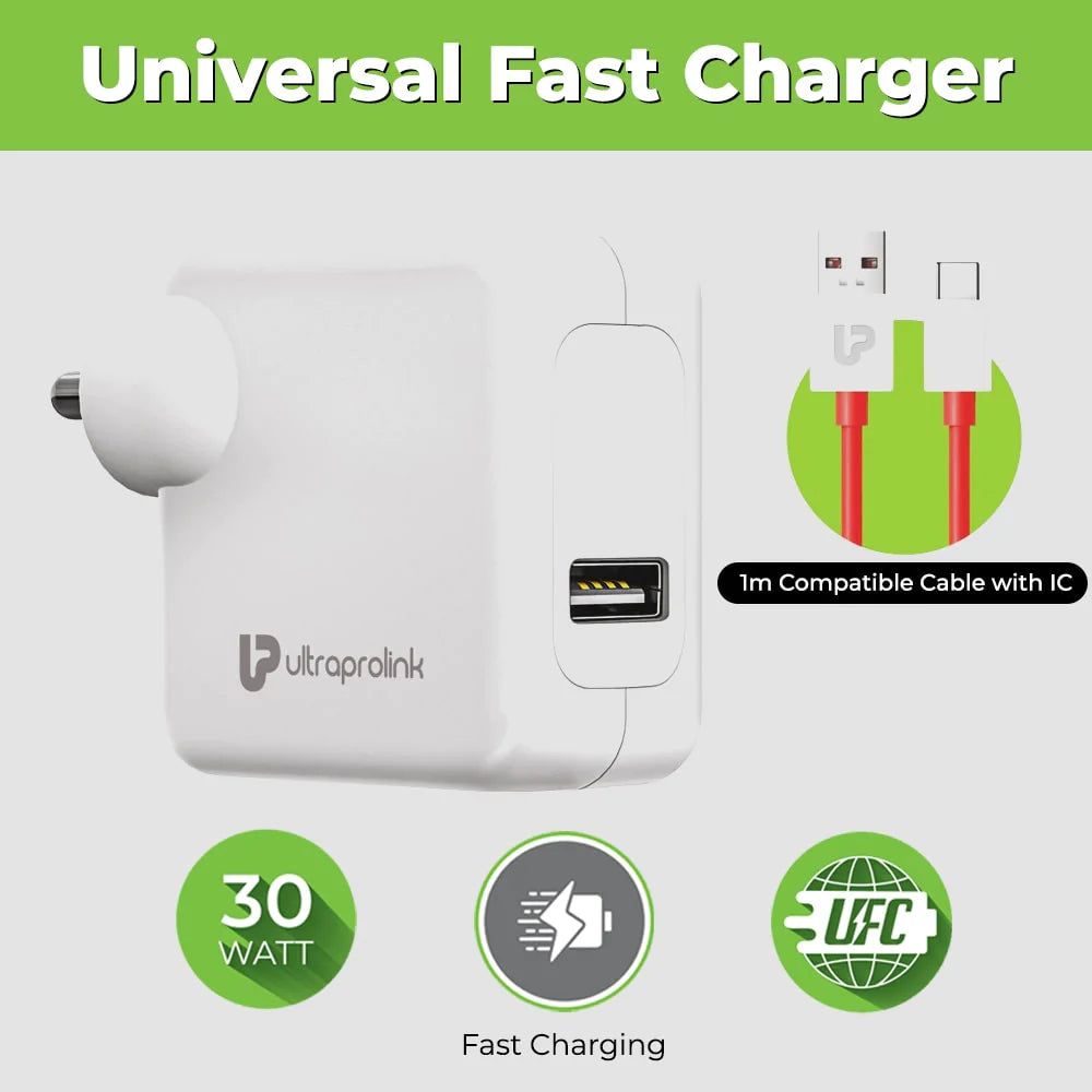 Ultraprolink Boost UFC 30W Travel Wall Charger