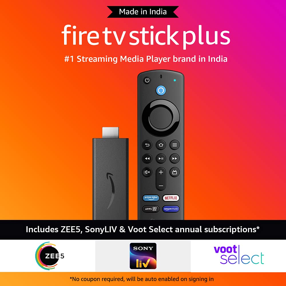 Amazon Fire TV Stick Plus includes ZEE5, SonyLIV and Voot annual subscriptions